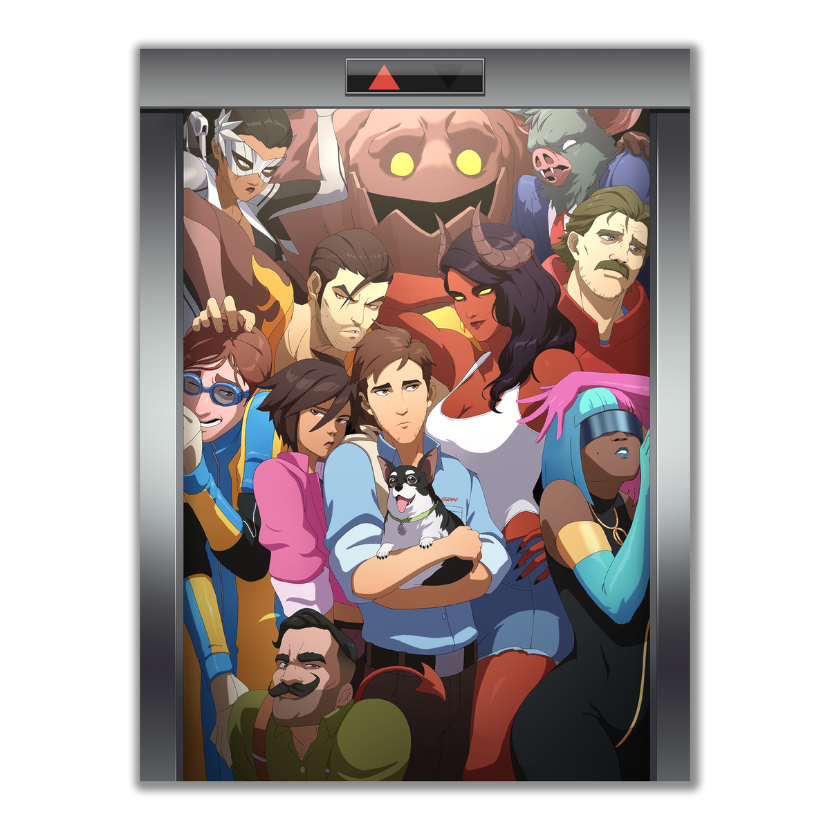 Z-Team Elevator Art Print